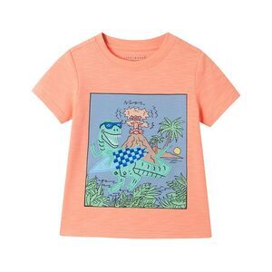 Andy & Evan Boys Applique Dino Graphic T-Shirt, Orange